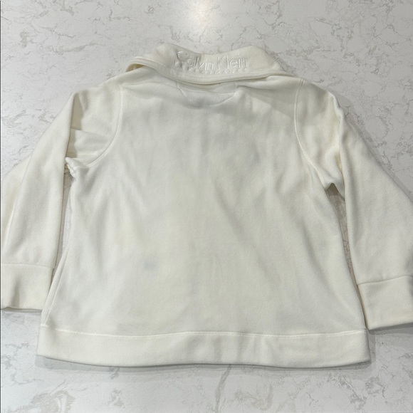 Calvin Klein Performance Women's 1X Full-Zip Hooded Fleece Jacket Winter White - Picture 12 of 13